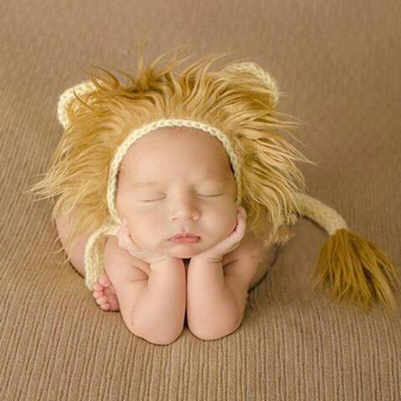 Infant Lion Costume Knitted Material with Fur